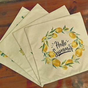 🍋 Summer Lemon Covers Pillow Set of 4